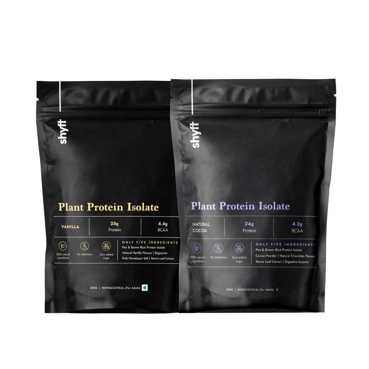 Plant Protein Isolate: Natural Cocoa & Vanilla (Pack of 2 Flavours) - Shyft